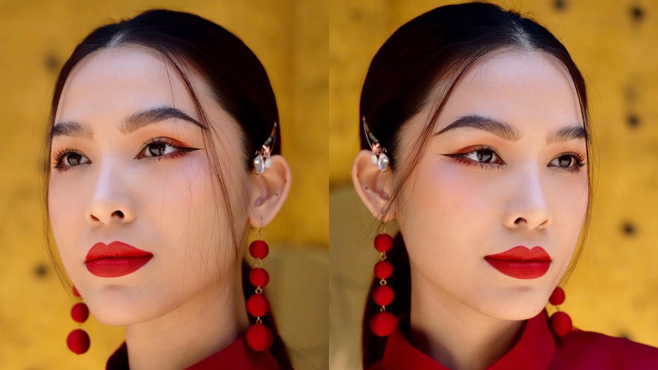 Cat eye makeup look