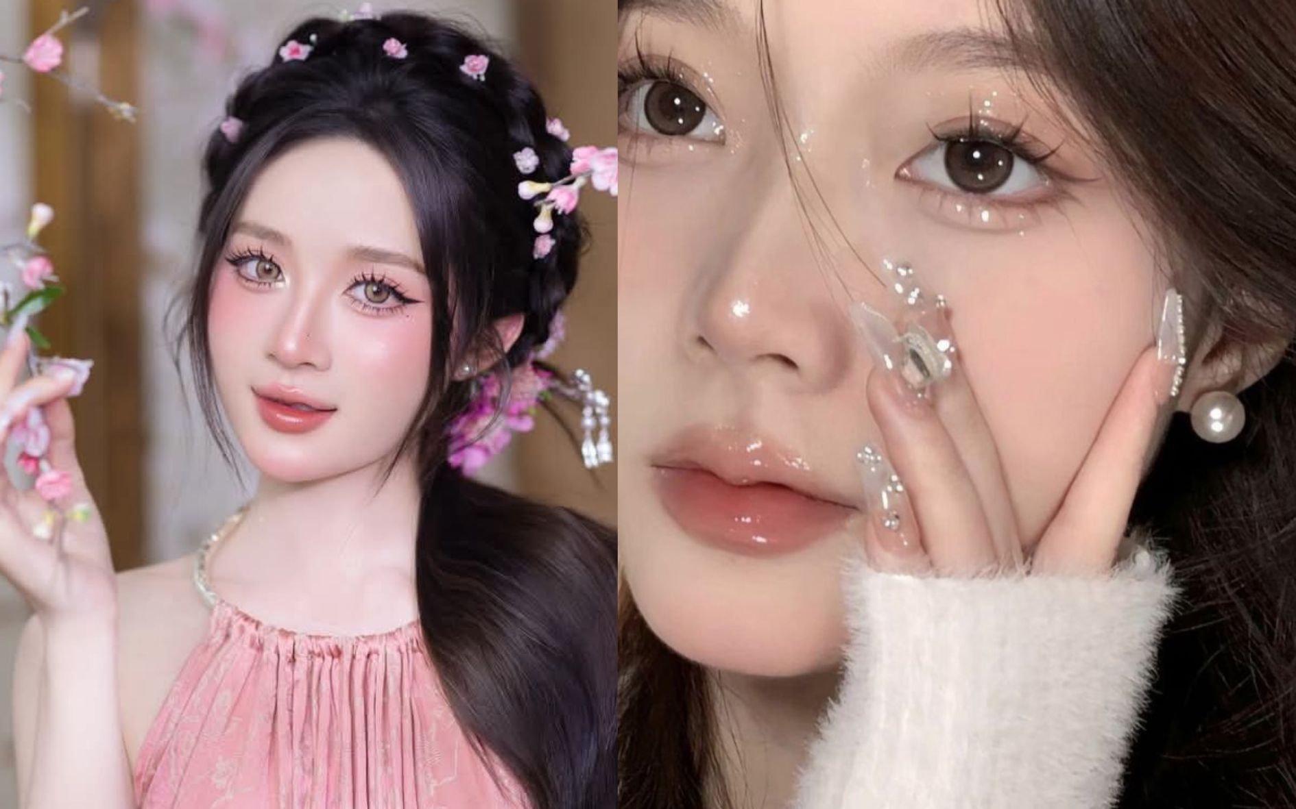 Makeup tone hồng ngọc trai